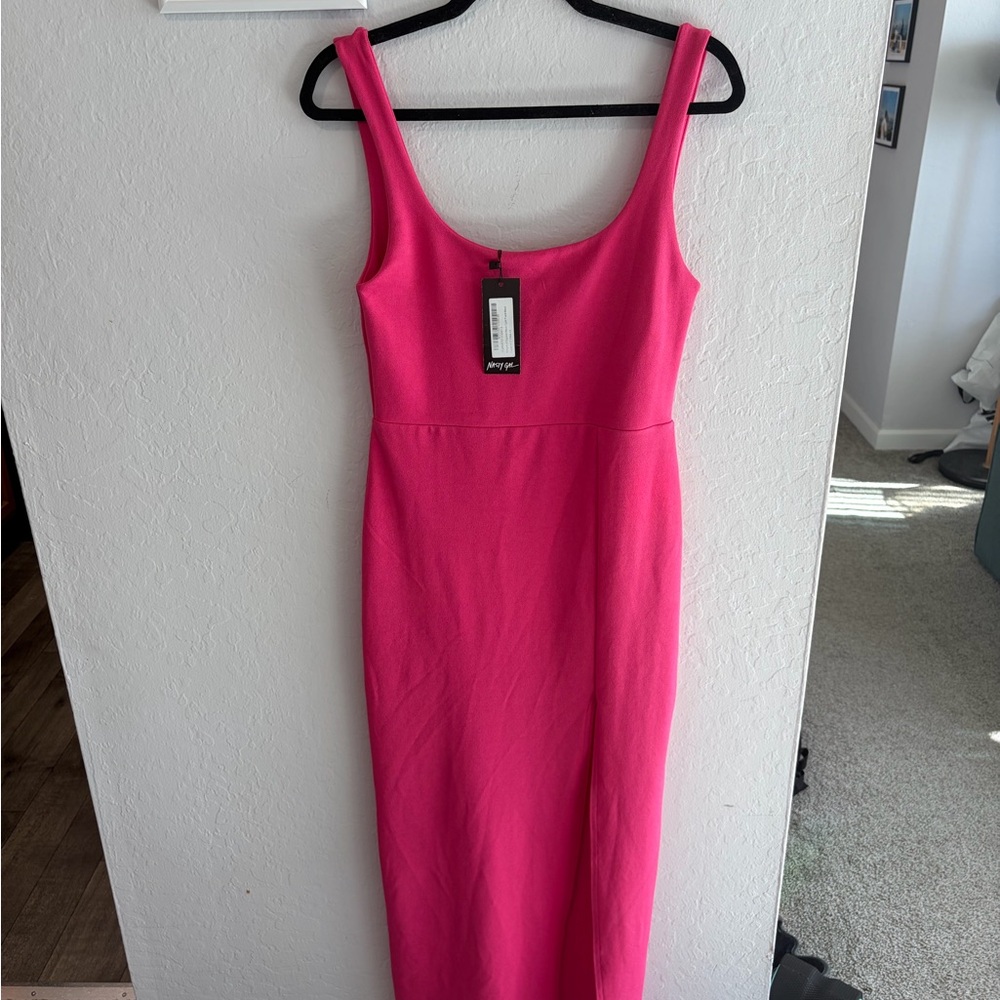Nasty Gal Square Neck Split Front Maxi Dress NWT